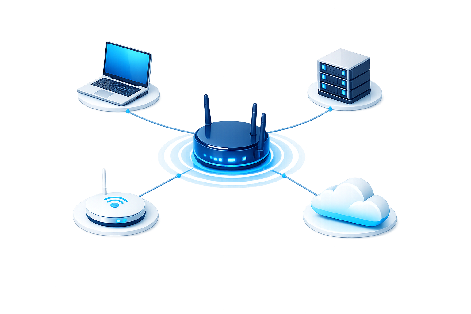 Network, server and cloud illustration